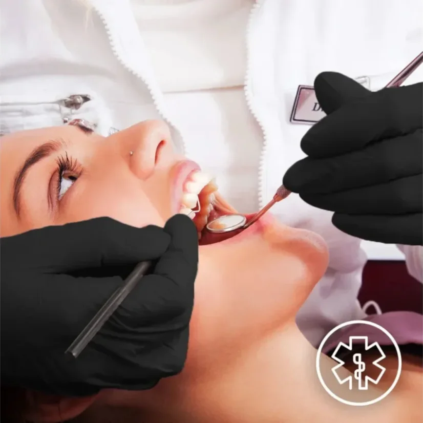Nitrilové rukavice NITRIL IDEAL3, 100 ks, nepudrované, černé, 3.5 g - Velikost: S