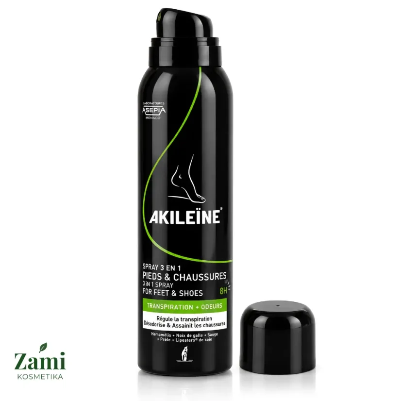 Akileine Deo sprej 3 v 1 na nohy a obuv, 150 ml