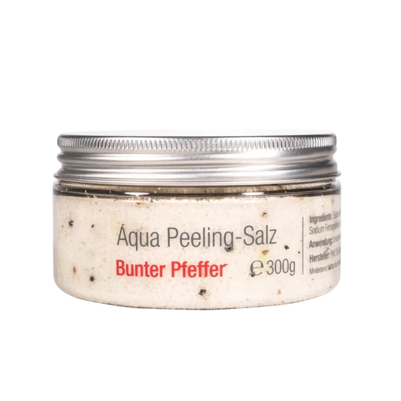 Aqua Peeling-Salz – přírodní tělový peeling s mořskou solí a vůněmi - Vůně: Barevný pepř, Gramáž: 300 g