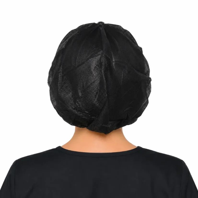 Čepice z netkané textilie, BARET, 100 ks, černá