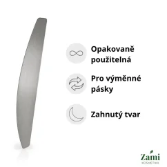Zahnutá nerezová základna pro výměnné pásky