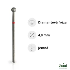 Diamantová fréza kulička Ø4.0 mm - jemná zrnitost