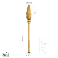 Karbidová fréza velký kužel Ø6.0 mm - jemná zrnitost