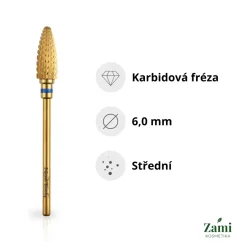 Karbidová fréza velký kužel Ø6.0 mm - střední zrnitost